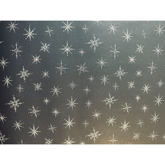 Hallmark Wrapping Paper Christmas Silver Snowflakes on Black 45 sq ft Roll - Picture 1 of 2